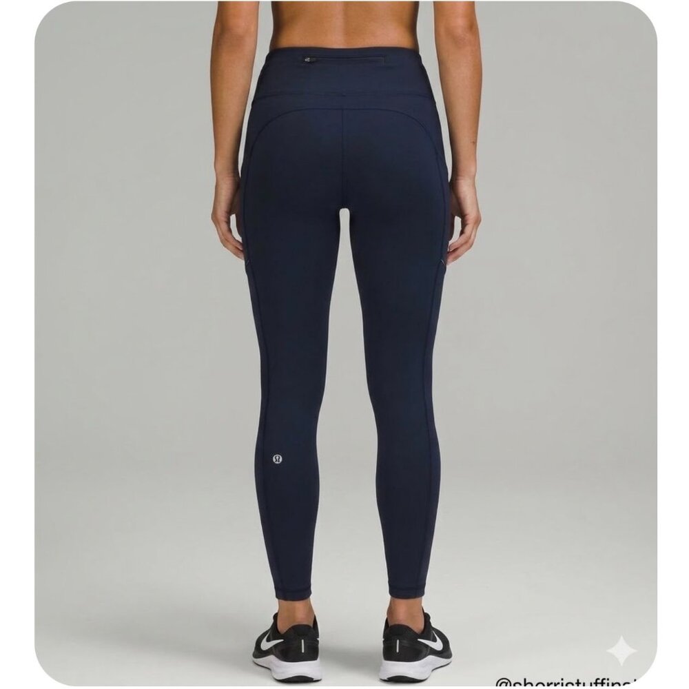 lululemon athletica Navy High-Rise Pocket Leggings Good Used Condition, Size 4